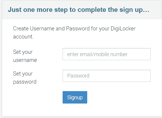  digilocker signup